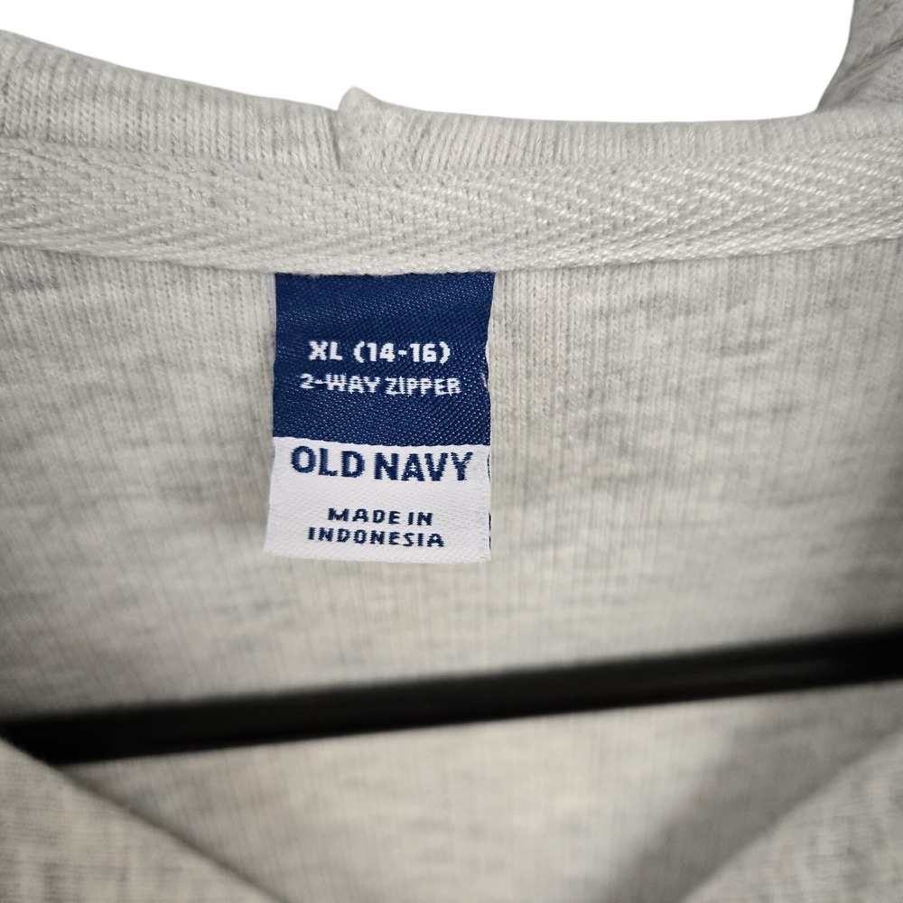 Old Navy Kid Cozeplush 2-Way-Zip Hoodie Soft Comfy Cozy Light Heather Gray 14-16 - Picture 7 of 7
